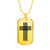 Stylized Cross - 18k Gold Finished Luxury Dog Tag Necklace