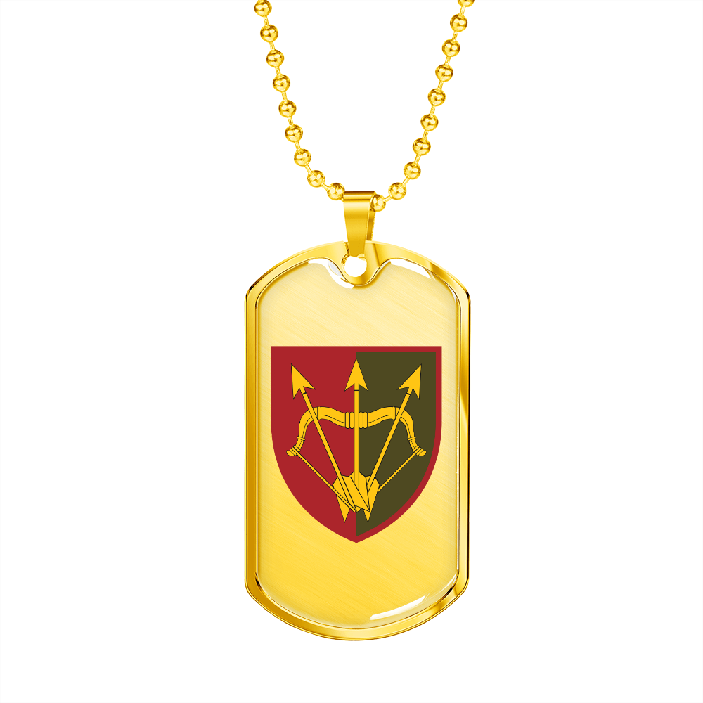 1129th Air Defence Missile Regiment (Ukraine) - 18k Gold Finished Luxury Dog Tag Necklace