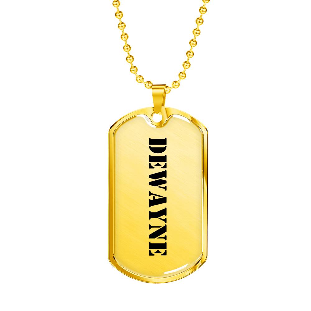 Dewayne - 18k Gold Finished Luxury Dog Tag Necklace
