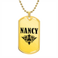 Nancy v01a - 18k Gold Finished Luxury Dog Tag Necklace
