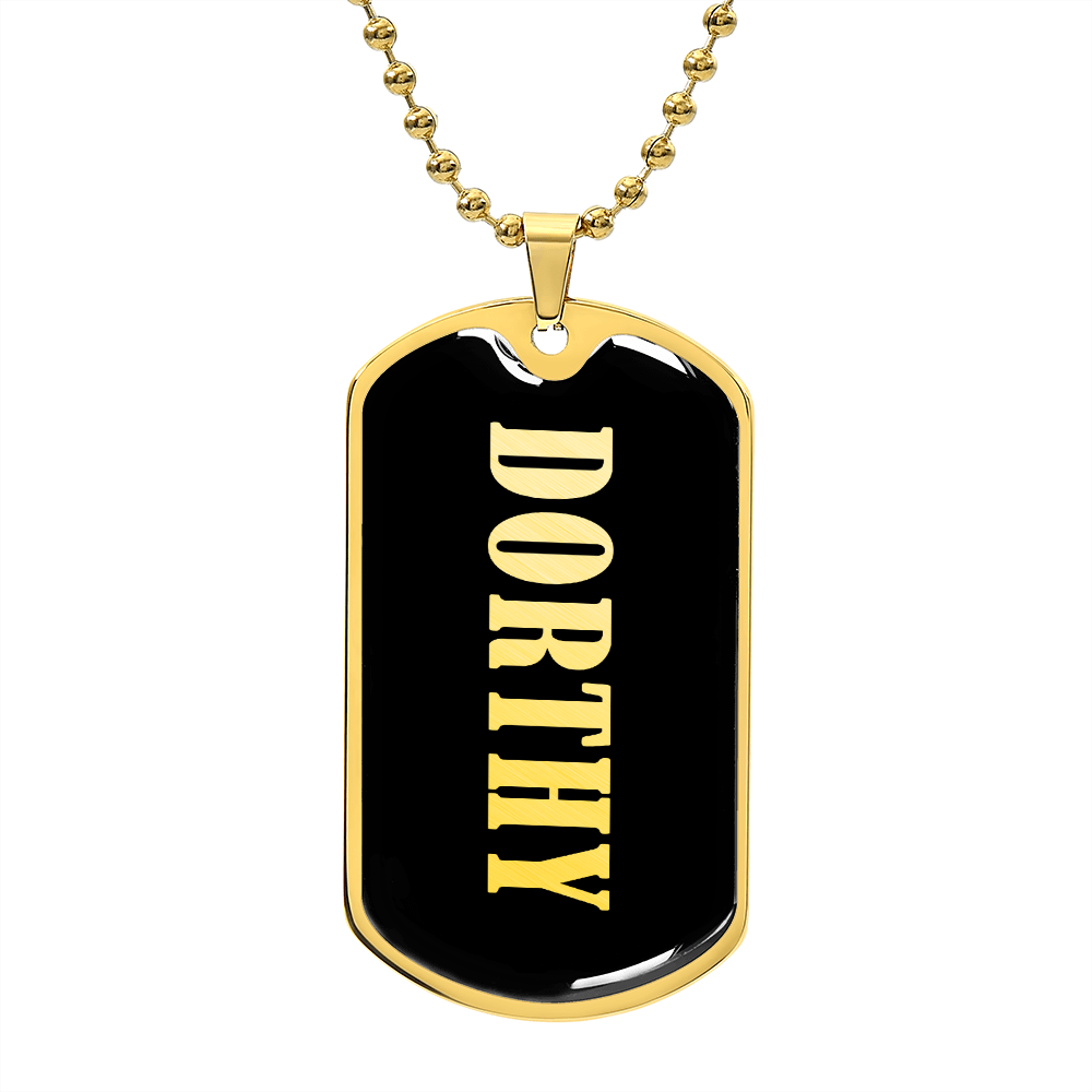 Dorthy v02 - 18k Gold Finished Luxury Dog Tag Necklace