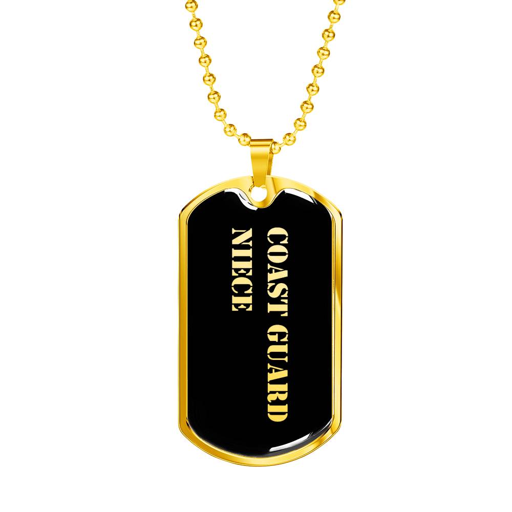 Coast Guard Niece v2 - 18k Gold Finished Luxury Dog Tag Necklace