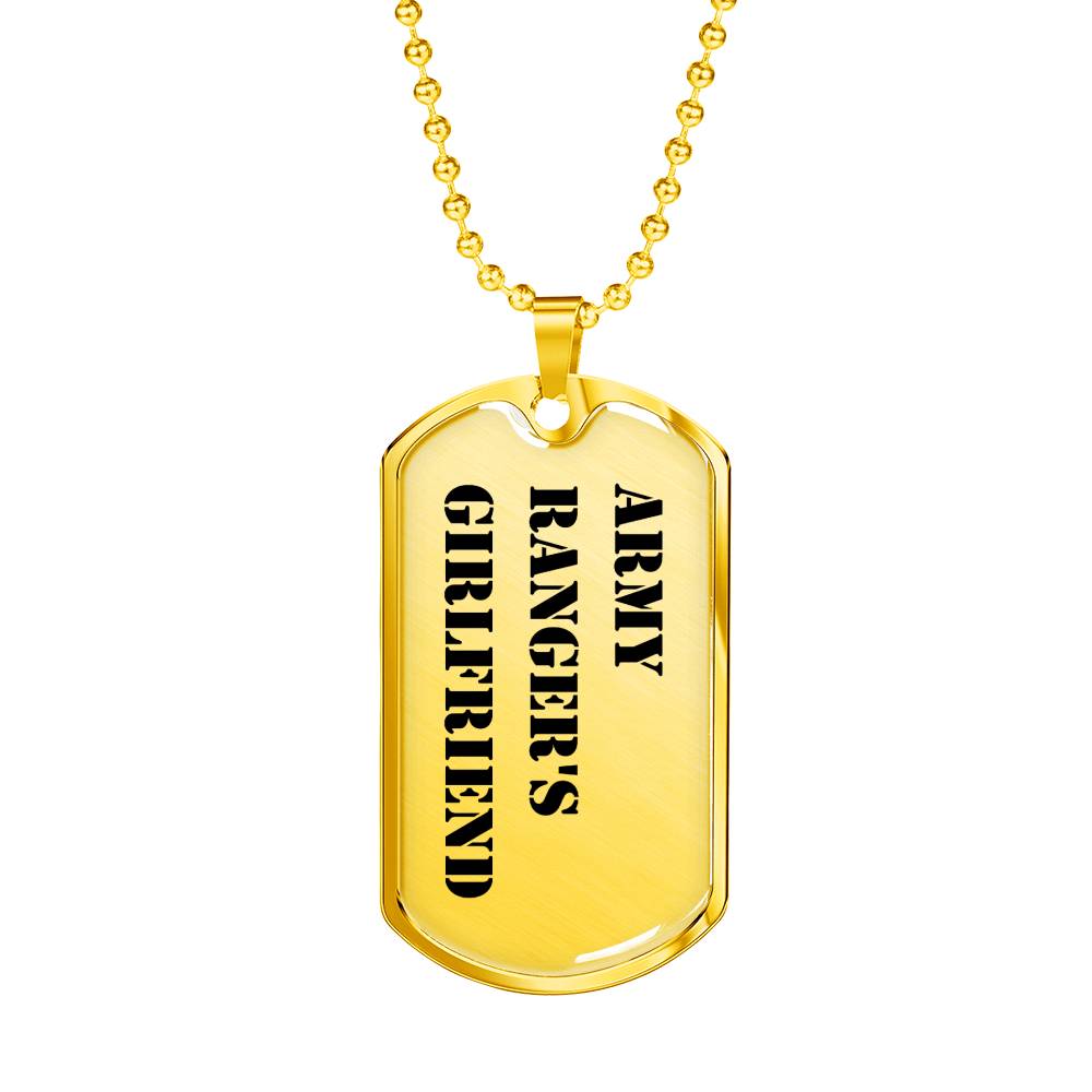Army Ranger's Girlfriend - 18k Gold Finished Luxury Dog Tag Necklace