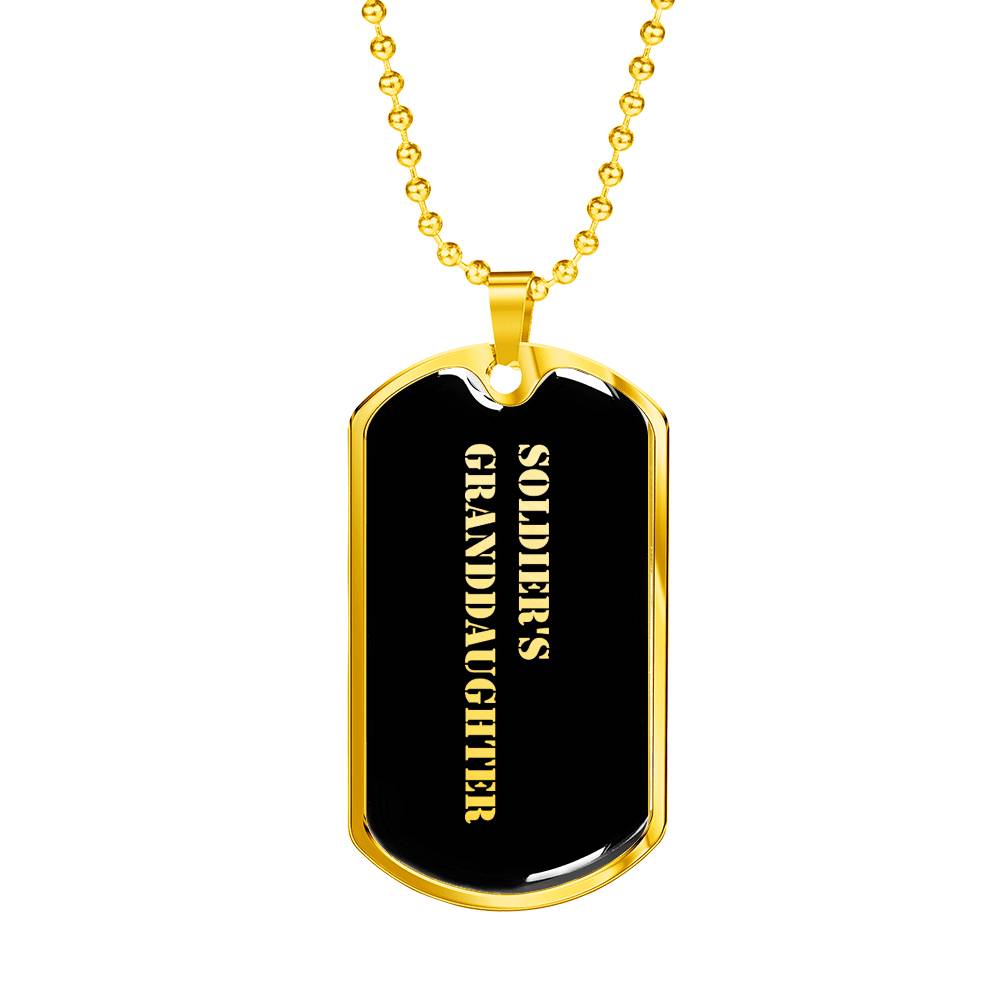 Soldier's Granddaughter v2 - 18k Gold Finished Luxury Dog Tag Necklace