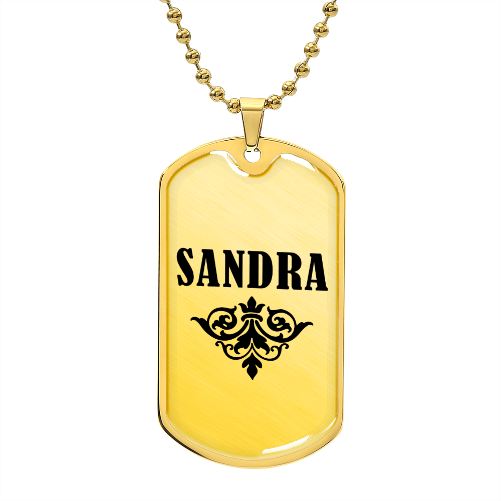 Sandra v01a - 18k Gold Finished Luxury Dog Tag Necklace