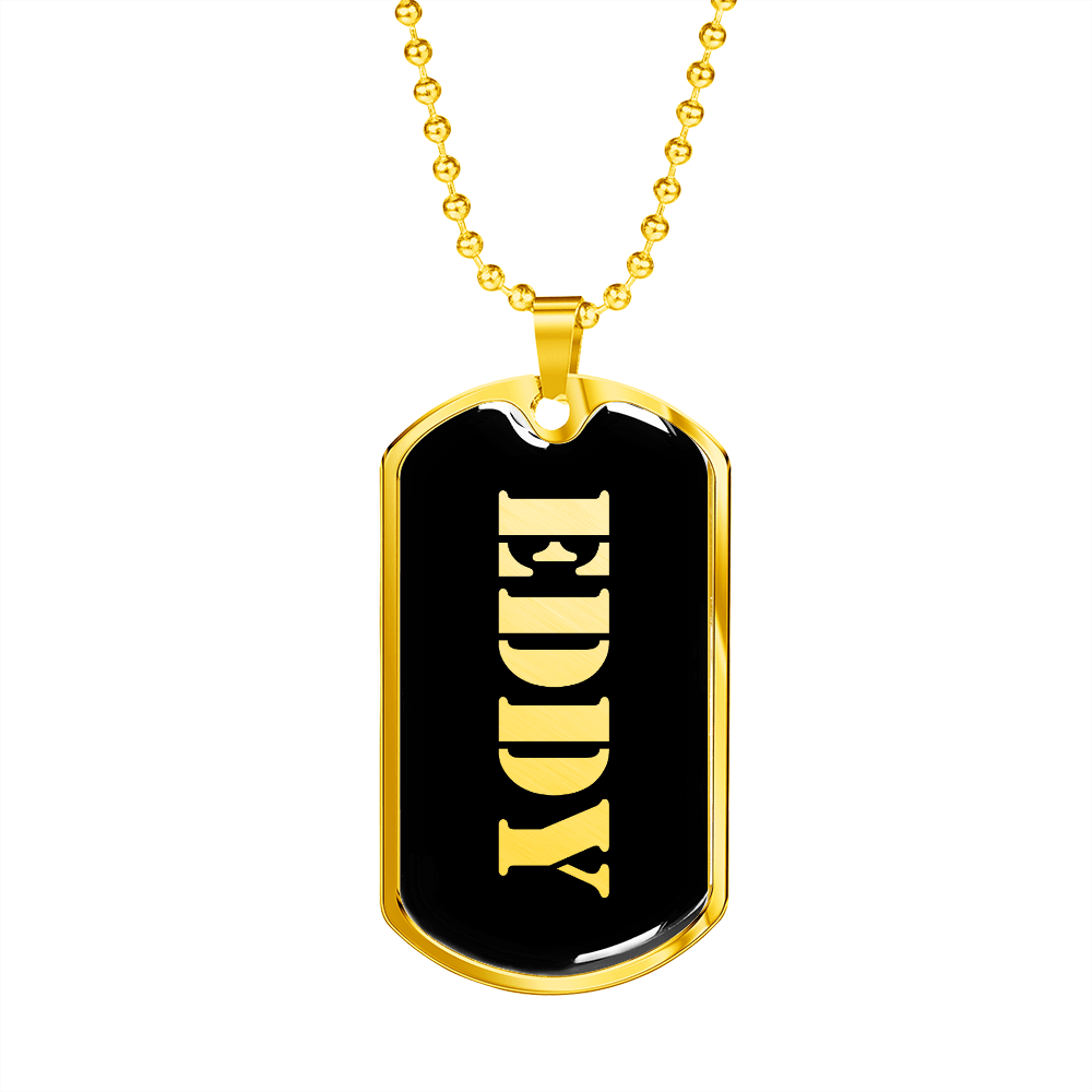 Eddy v2 - 18k Gold Finished Luxury Dog Tag Necklace
