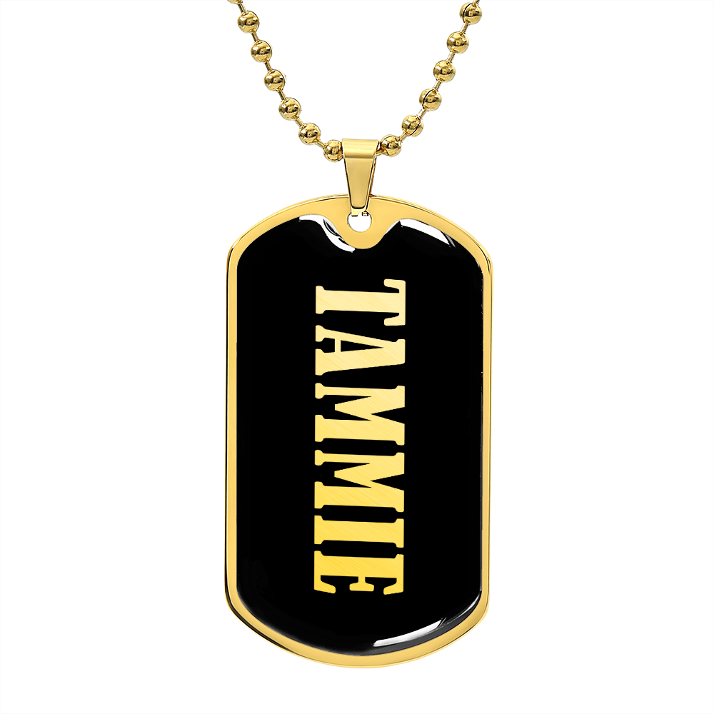 Tammie v02 - 18k Gold Finished Luxury Dog Tag Necklace