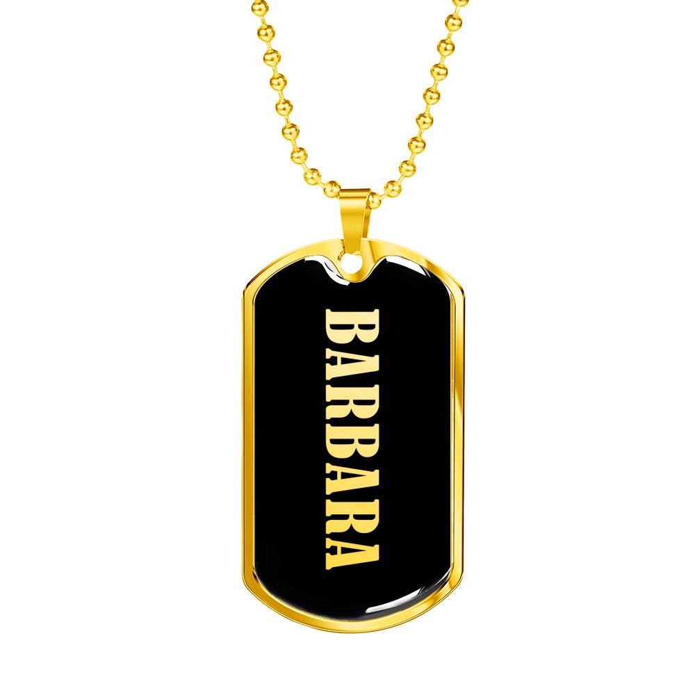 Barbara v02 - 18k Gold Finished Luxury Dog Tag Necklace