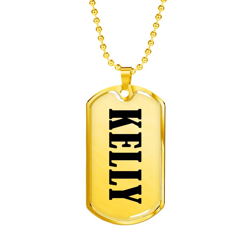 Kelly v01 - 18k Gold Finished Luxury Dog Tag Necklace