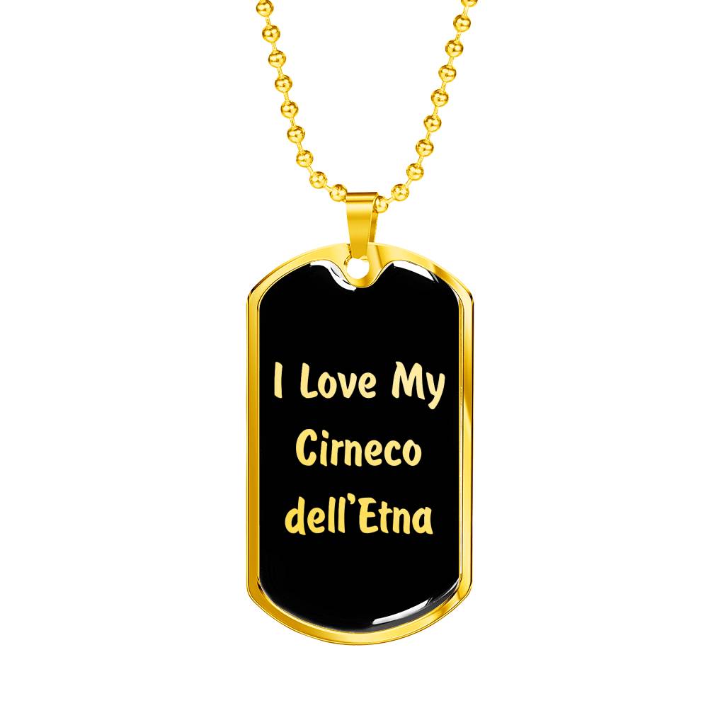 Love My Cirneco dell'Etna v5 - 18k Gold Finished Luxury Dog Tag Necklace