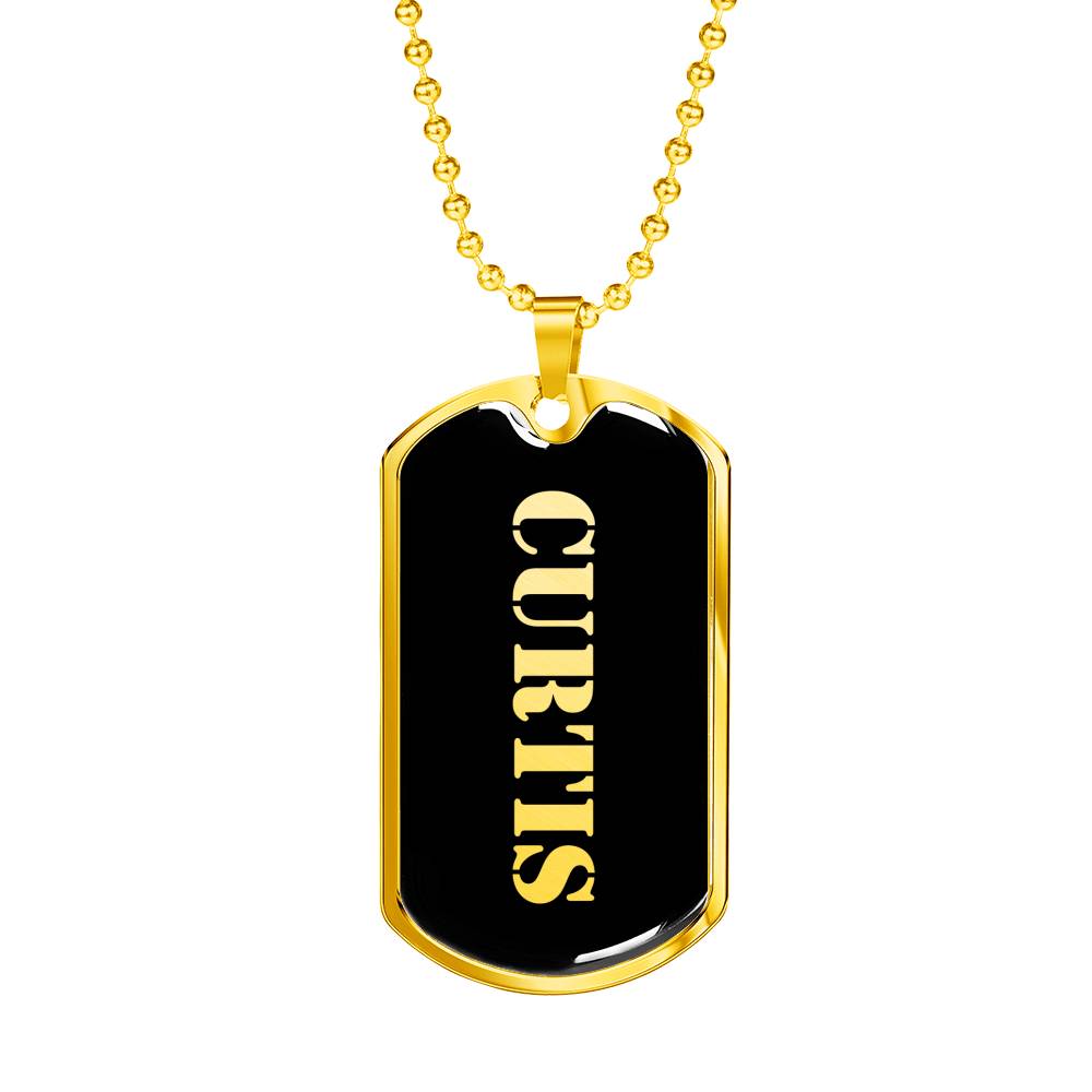 Curtis v2 - 18k Gold Finished Luxury Dog Tag Necklace