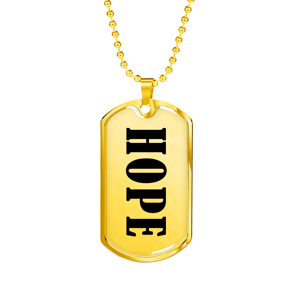 Hope v01 - 18k Gold Finished Luxury Dog Tag Necklace