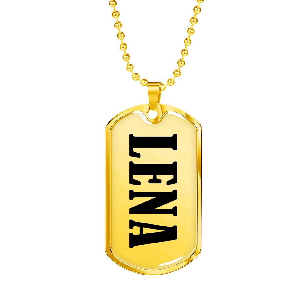 Lena v01 - 18k Gold Finished Luxury Dog Tag Necklace