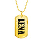 Lena v01 - 18k Gold Finished Luxury Dog Tag Necklace