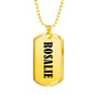 Rosalie v01 - 18k Gold Finished Luxury Dog Tag Necklace