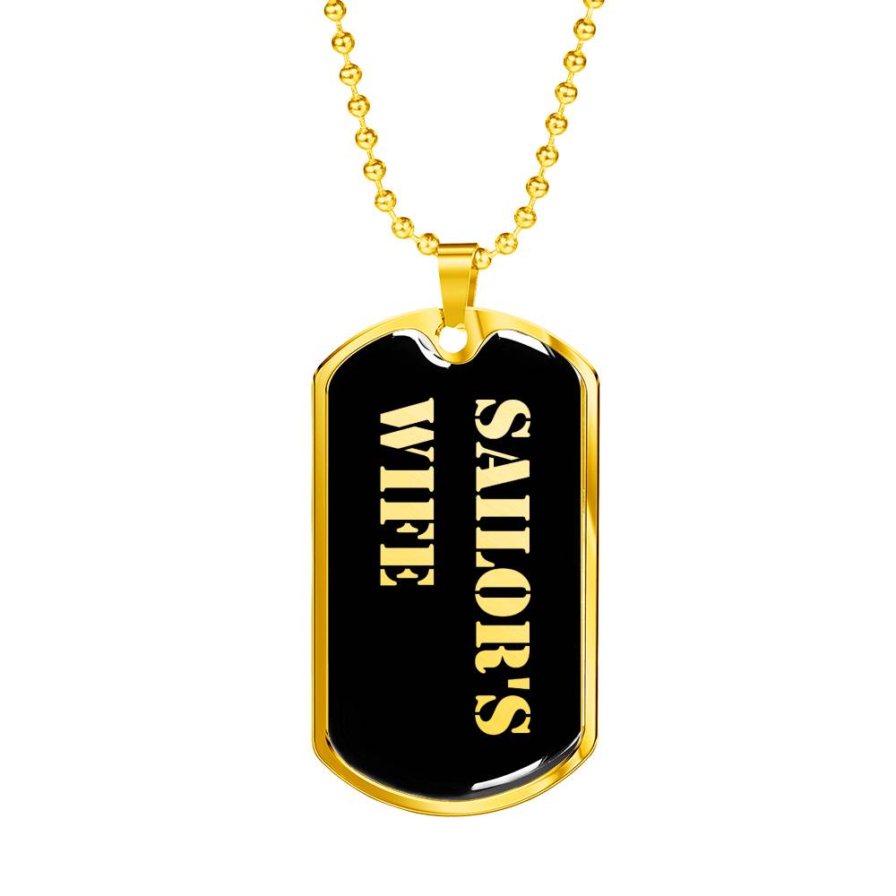Sailor's Wife v2 - 18k Gold Finished Luxury Dog Tag Necklace