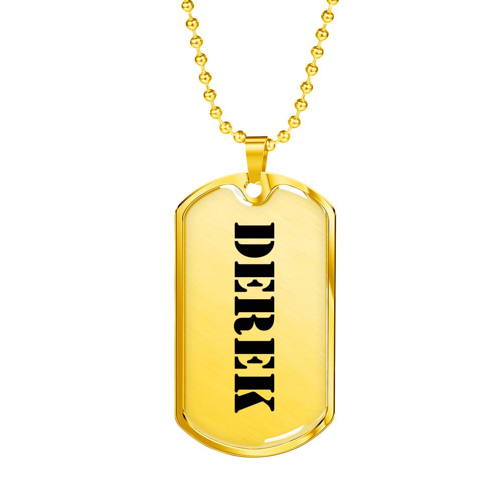Derek - 18k Gold Finished Luxury Dog Tag Necklace