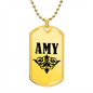 Amy v01a - 18k Gold Finished Luxury Dog Tag Necklace