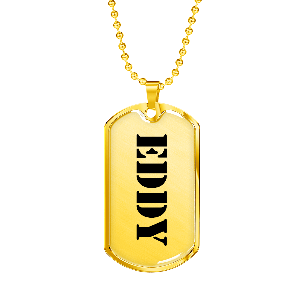Eddy - 18k Gold Finished Luxury Dog Tag Necklace