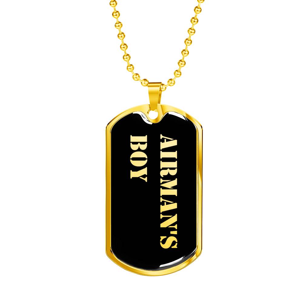 Airman's Boy v2 - 18k Gold Finished Luxury Dog Tag Necklace