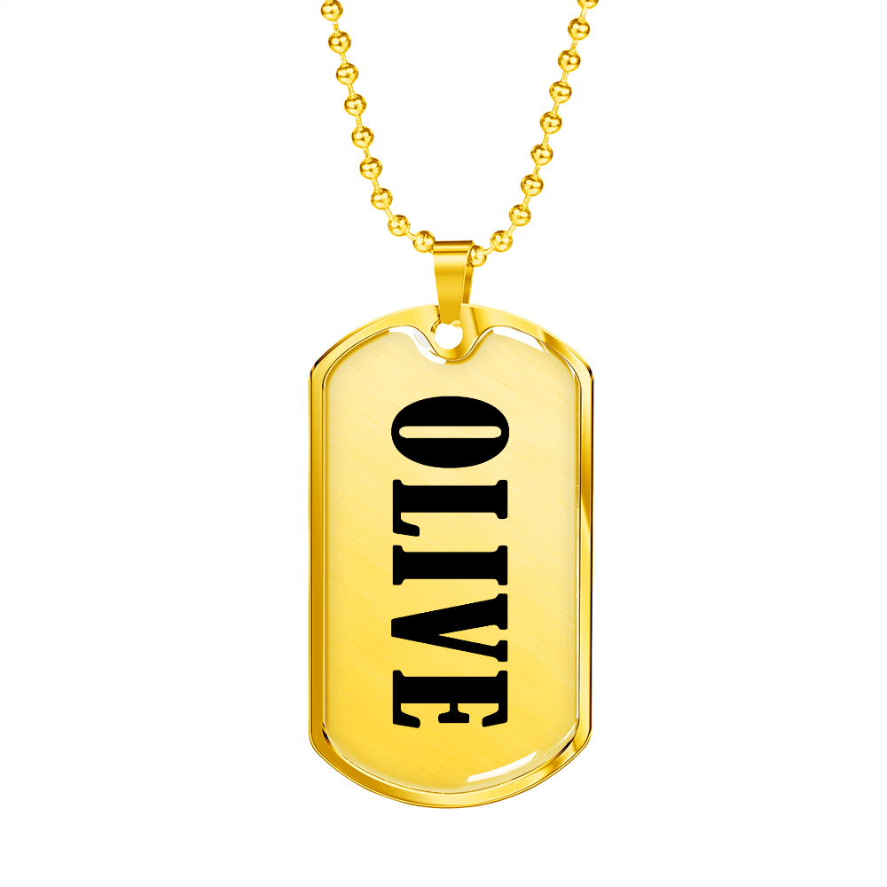 Olive v01 - 18k Gold Finished Luxury Dog Tag Necklace