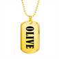 Olive v01 - 18k Gold Finished Luxury Dog Tag Necklace