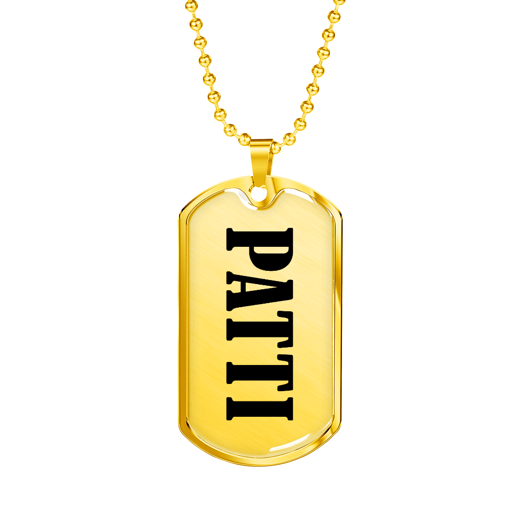 Patti v01 - 18k Gold Finished Luxury Dog Tag Necklace