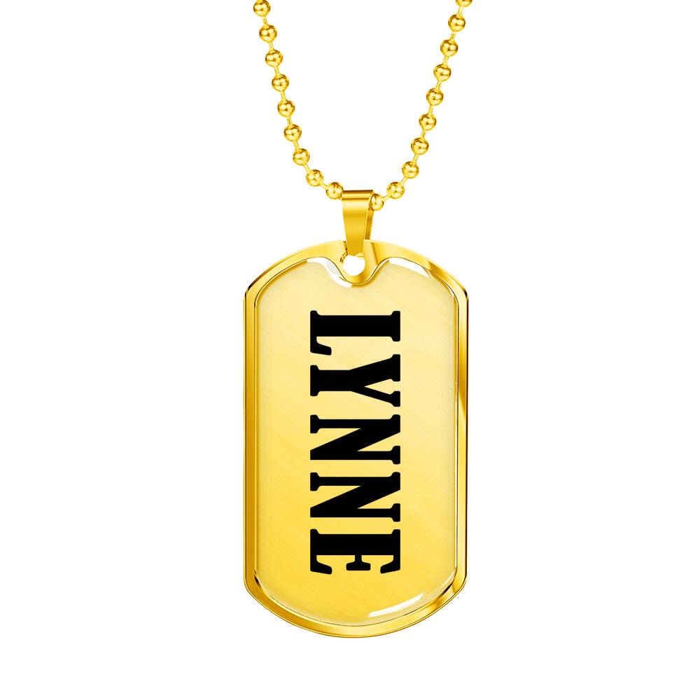 Lynne v01 - 18k Gold Finished Luxury Dog Tag Necklace