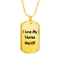 Love My Tibetan Mastiff v4 - 18k Gold Finished Luxury Dog Tag Necklace