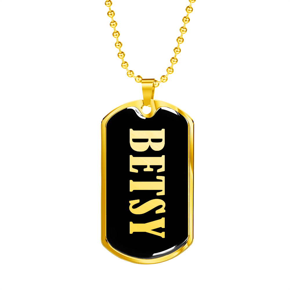 Betsy v02 - 18k Gold Finished Luxury Dog Tag Necklace