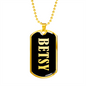 Betsy v02 - 18k Gold Finished Luxury Dog Tag Necklace