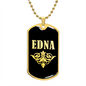 Edna v02a - 18k Gold Finished Luxury Dog Tag Necklace