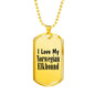 Love My Norwegian Elkhound - 18k Gold Finished Luxury Dog Tag Necklace