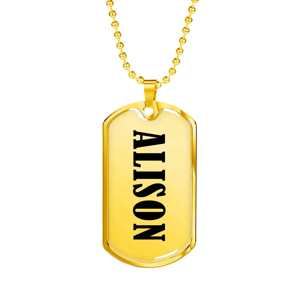 Alison v01 - 18k Gold Finished Luxury Dog Tag Necklace