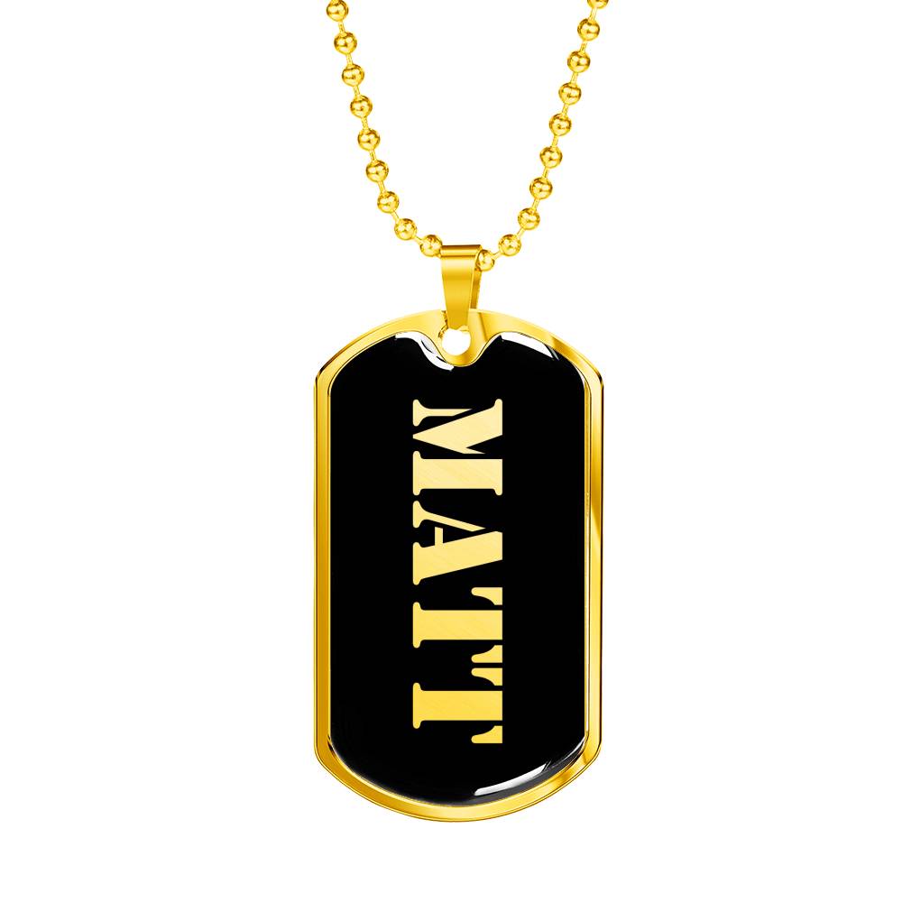 Matt v2 - 18k Gold Finished Luxury Dog Tag Necklace