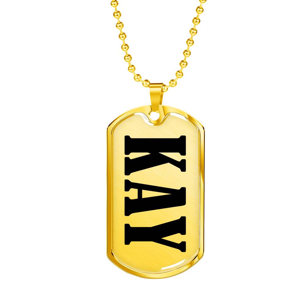 Kay v01 - 18k Gold Finished Luxury Dog Tag Necklace