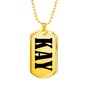 Kay v01 - 18k Gold Finished Luxury Dog Tag Necklace
