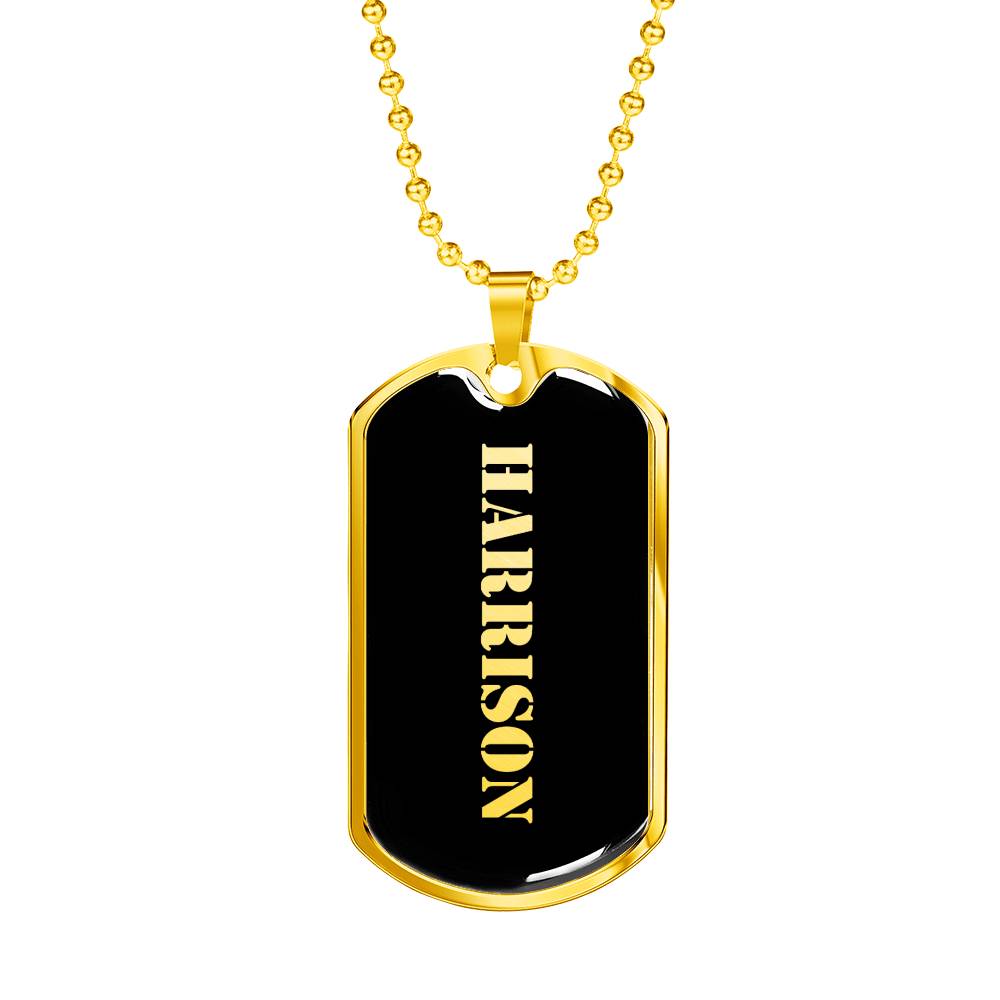 Harrison v2 - 18k Gold Finished Luxury Dog Tag Necklace