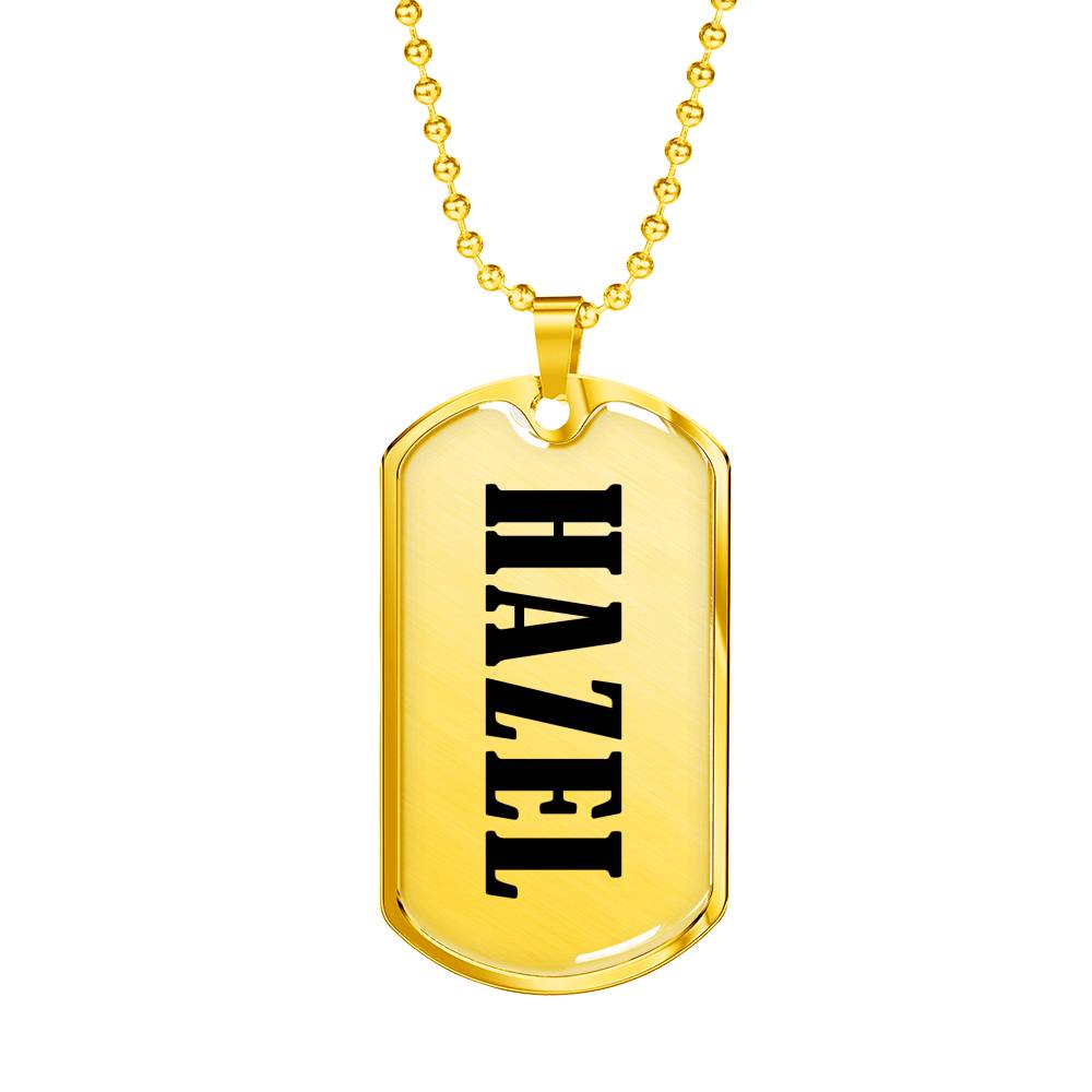 Hazel v01 - 18k Gold Finished Luxury Dog Tag Necklace