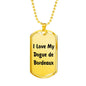 Love My Dogue de Bordeaux v4 - 18k Gold Finished Luxury Dog Tag Necklace