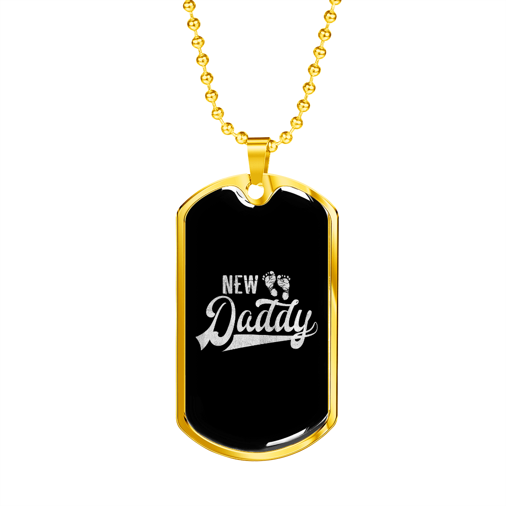 New Daddy - 18k Gold Finished Luxury Dog Tag Necklace