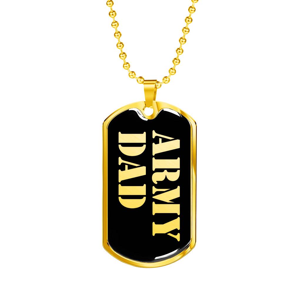 Army Dad v2 - 18k Gold Finished Luxury Dog Tag Necklace