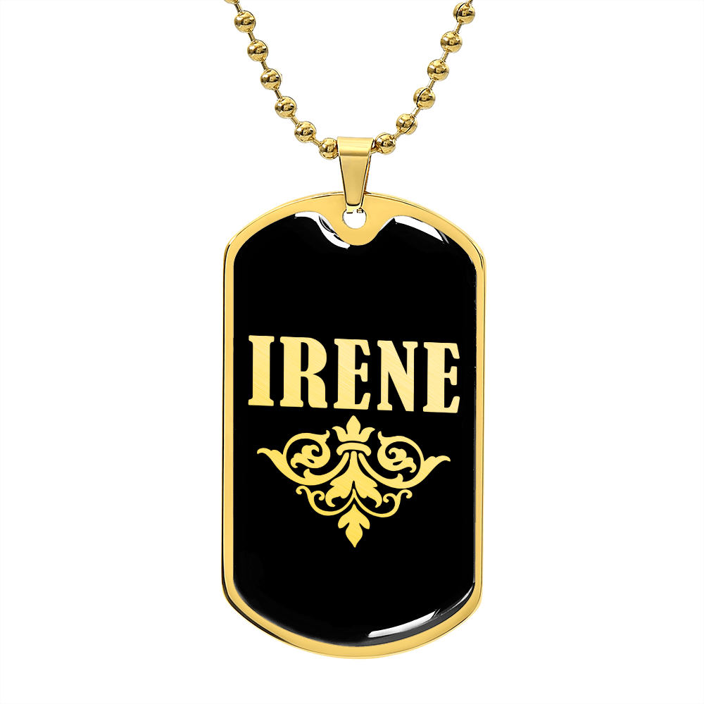 Irene v02a - 18k Gold Finished Luxury Dog Tag Necklace