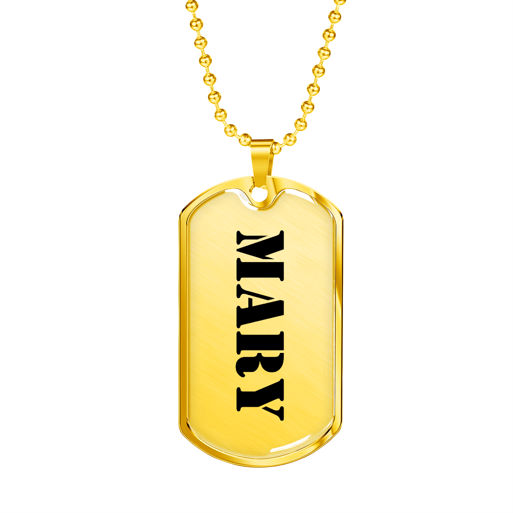 Mary - 18k Gold Finished Luxury Dog Tag Necklace