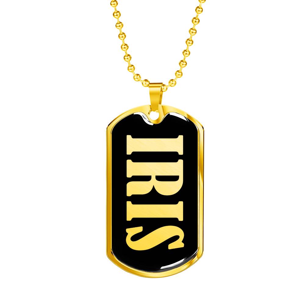 Iris v02 - 18k Gold Finished Luxury Dog Tag Necklace