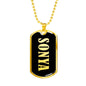 Sonya v02 - 18k Gold Finished Luxury Dog Tag Necklace