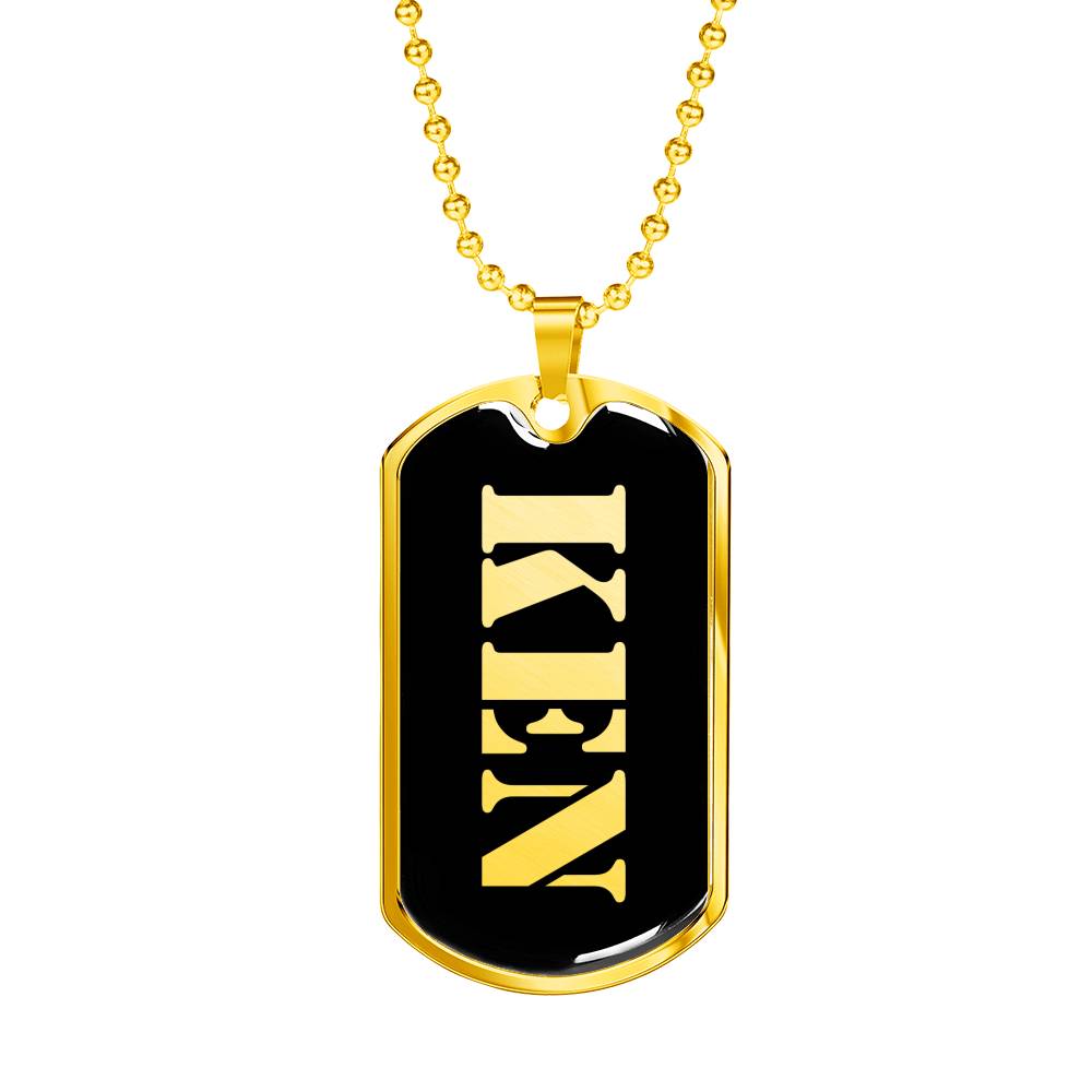 Ken v2 - 18k Gold Finished Luxury Dog Tag Necklace