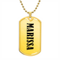 Marissa v01 - 18k Gold Finished Luxury Dog Tag Necklace