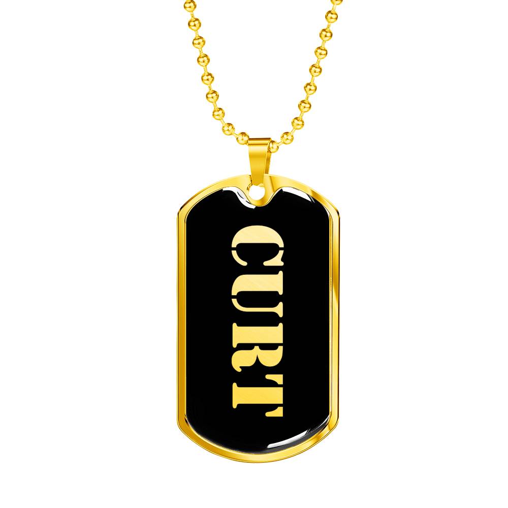 Curt v2 - 18k Gold Finished Luxury Dog Tag Necklace