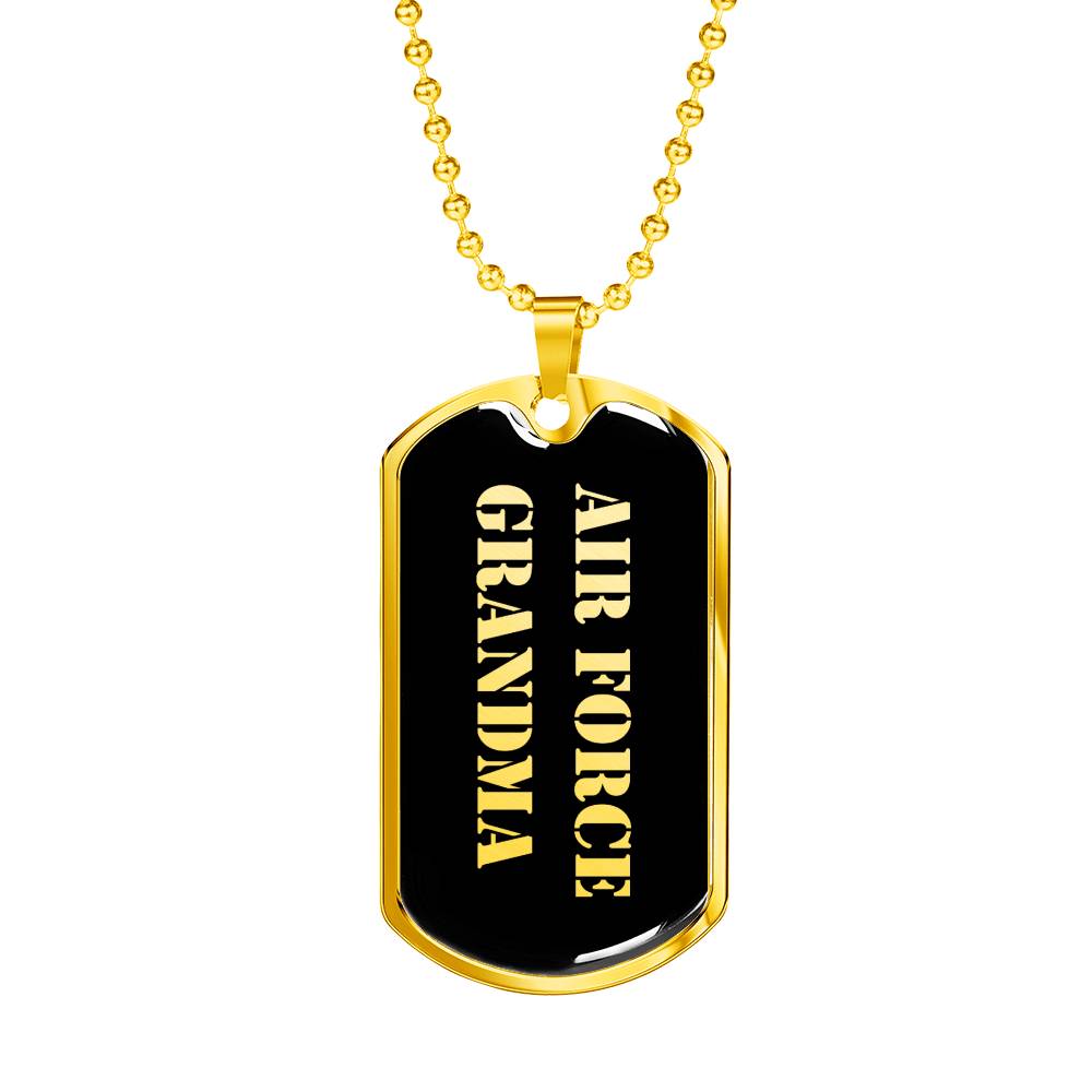 Air Force Grandma v2 - 18k Gold Finished Luxury Dog Tag Necklace